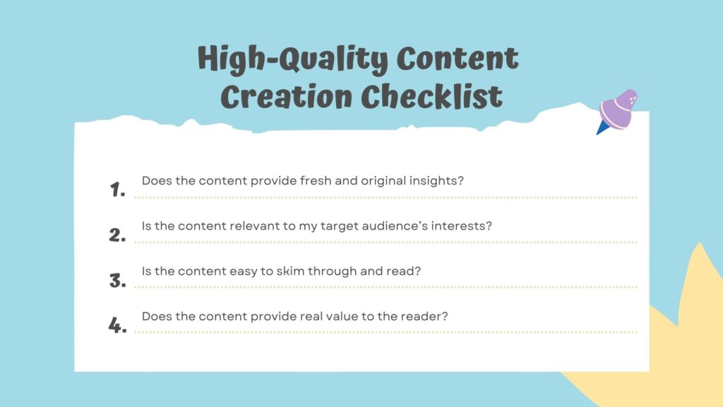 High-Quality Content Creation Checklist