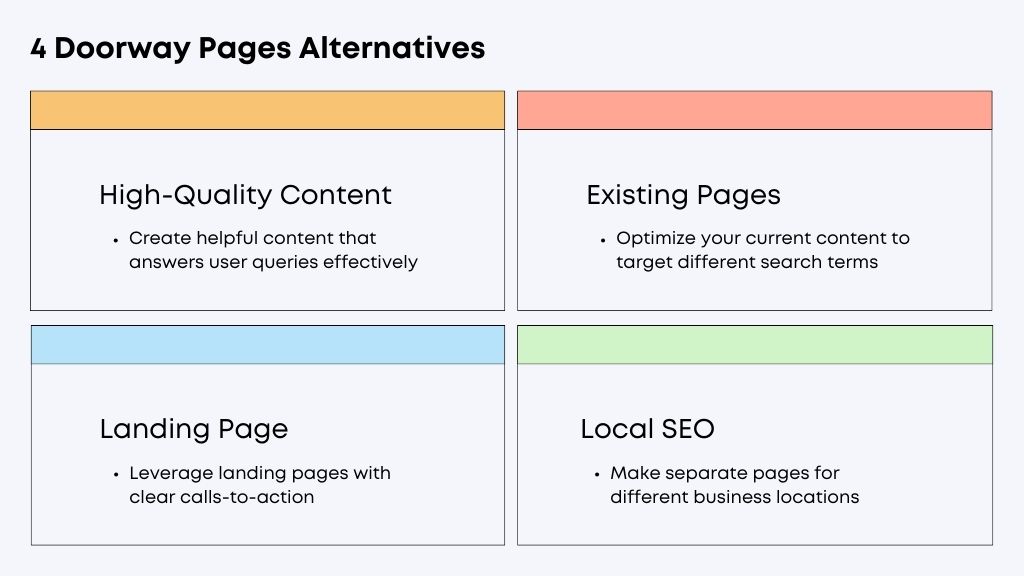 Doorway Pages Alternatives