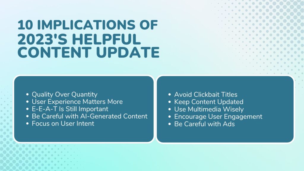 10 implications of Google's Helpful Content Update - Link Genius