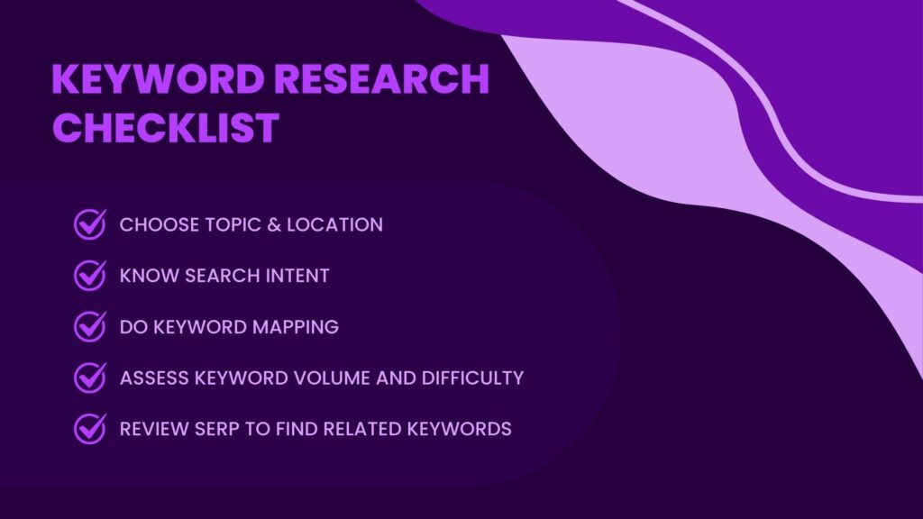 Keyword Research Checklist - Link Genius