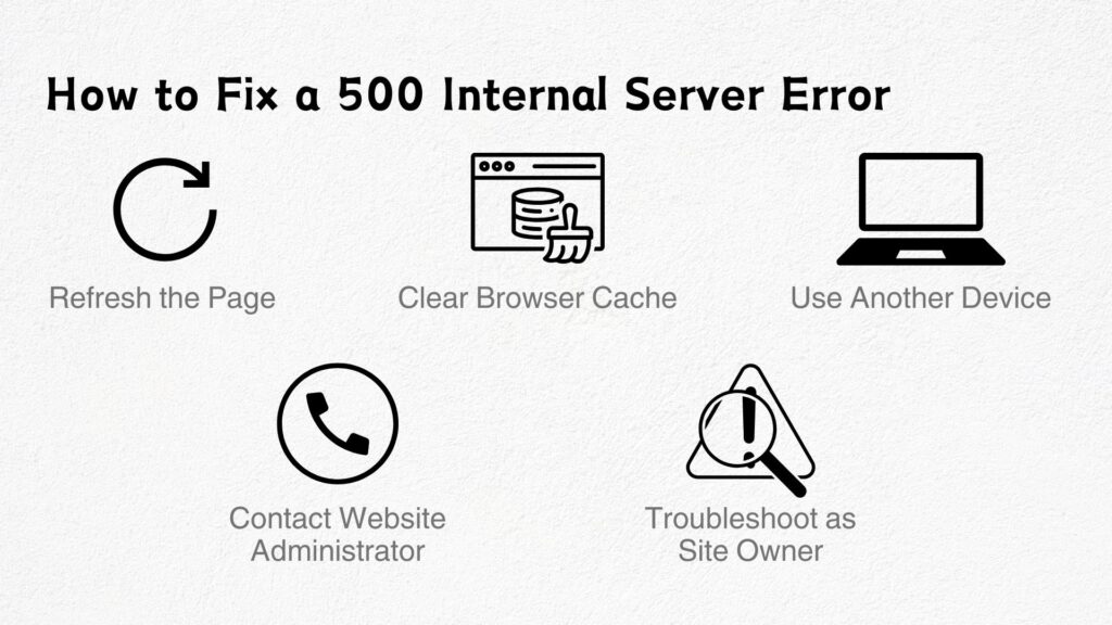 How to fix a 500 internal server error - Link Genius