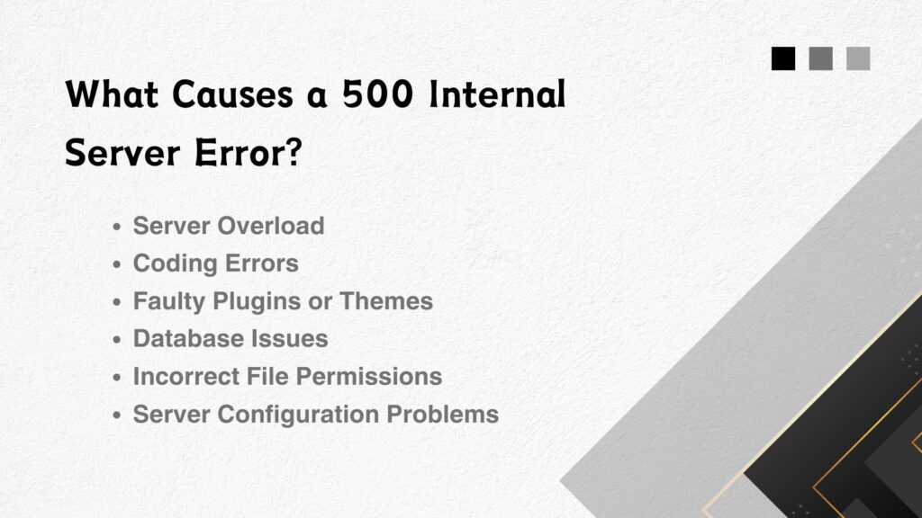 What causes a 500 internal server error? - Link Genius