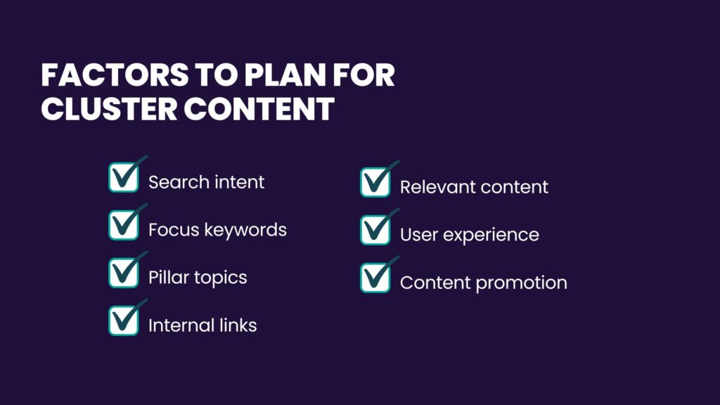 Factors to plan for cluster content - Link Genius