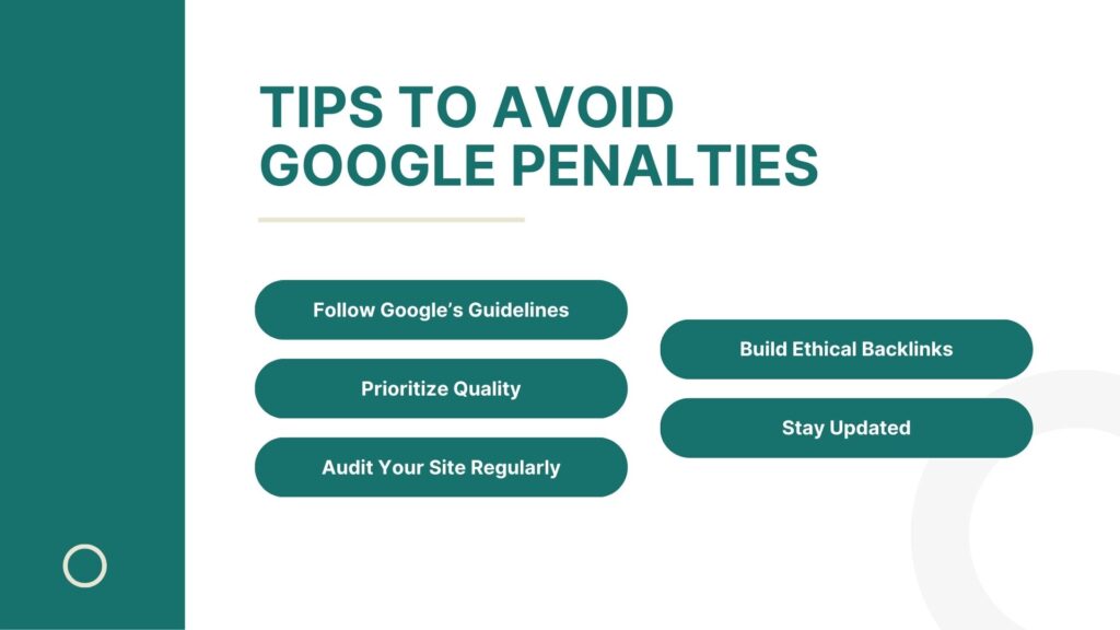 Tips to avoid Google penalties - Link Genius